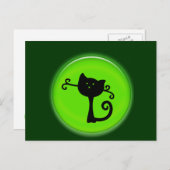 Cute 3D Black Cartoon Cat Briefkaart (Voorkant / Achterkant)