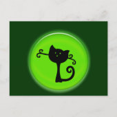 Cute 3D Black Cartoon Cat Briefkaart (Voorkant)