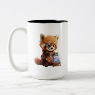 Cute 3D-cartoon rode panda knusse trui warme appel Tweekleurige Koffiemok