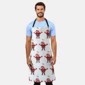 Cute 3D Christmas Cherry Fruit Pattern Apron Schort (Gedragen)