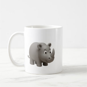 Cute 3D Cute Neushoorn Koffiemok