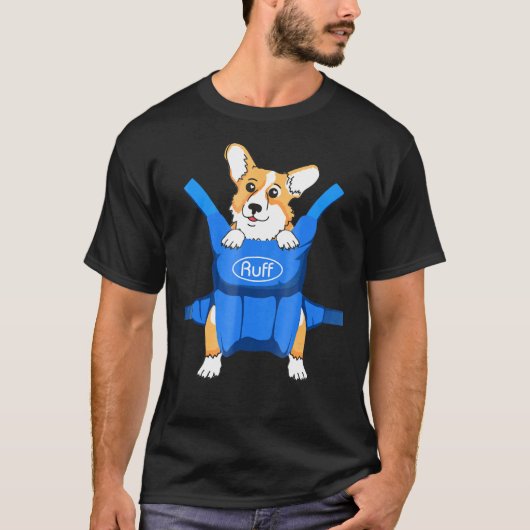 Cute 3d Dog Carrier Corgi T-shirt (Voorkant)