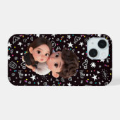 Cute 3D Koppel Hoesje iPhone 15 Case (Achterkant horizontaal)