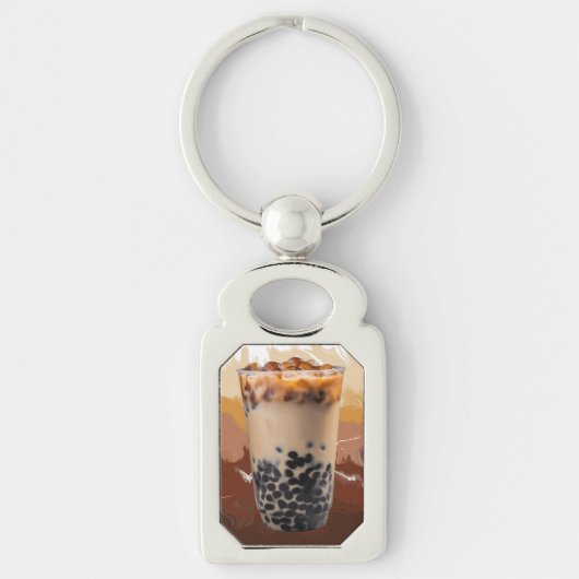 Cute 3D Melk Thee Design – Boba Liefhebber Estheti Sleutelhanger (Voorkant)