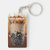 Cute 3D Milk Tea Design – Boba Lover Aesthetic Sleutelhanger (achterkant)