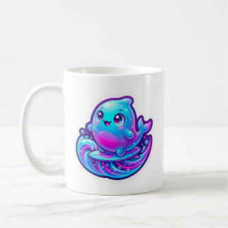 Cute 3D Sherro Aniimo Surfing Sticker Koffiemok