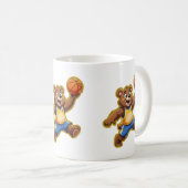 Cute 3D Teddy Bear Playing Basketball – Adorable S Koffiemok (Voorkant rechts)