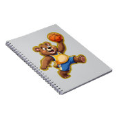 Cute 3D Teddy Bear Playing Basketball – Adorable S Notitieboek (Rechterzijde)