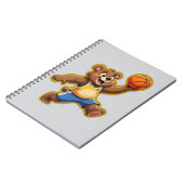 Cute 3D Teddy Bear Playing Basketball – Adorable S Notitieboek (Linkerzijde)
