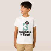 Cute 3rd Birthday Pirate T-shirt (Voorkant volledig)