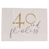 Cute 40 & perfect roze & Gold 40e verjaardag Groot Cadeauzakje (Achterkant)