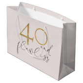Cute 40 & perfect roze & Gold 40e verjaardag Groot Cadeauzakje (Achterkant Gekanteld)