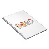 Cute 4 Kawaii Cats Christmas Design – Holiday Pet  Notitieboek (Rechterzijde)