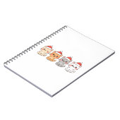 Cute 4 Kawaii Cats Christmas Design – Holiday Pet  Notitieboek (Linkerzijde)