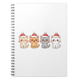 Cute 4 Kawaii Katten Kerstontwerp – Vakantiehuisdi Notitieboek