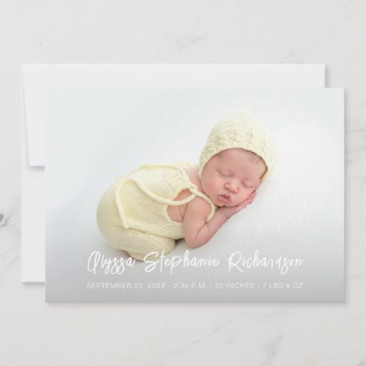 Cute 4 Multi Photo Baby Announge Kaart (Voorkant)