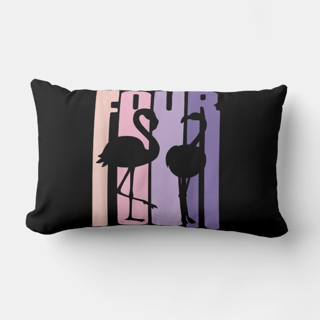 Cute 4th Birthday Gift I Flamingo I 4 Yrd Old Kussen (Voorkant)