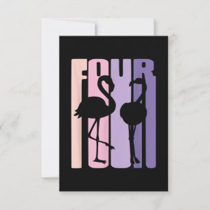 Cute 4th Birthday Gift I Flamingo I 4 Yrd Old RSVP Kaartje