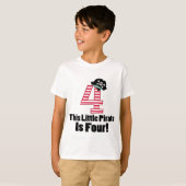 Cute 4th Birthday Pirate T-shirt (Voorkant volledig)
