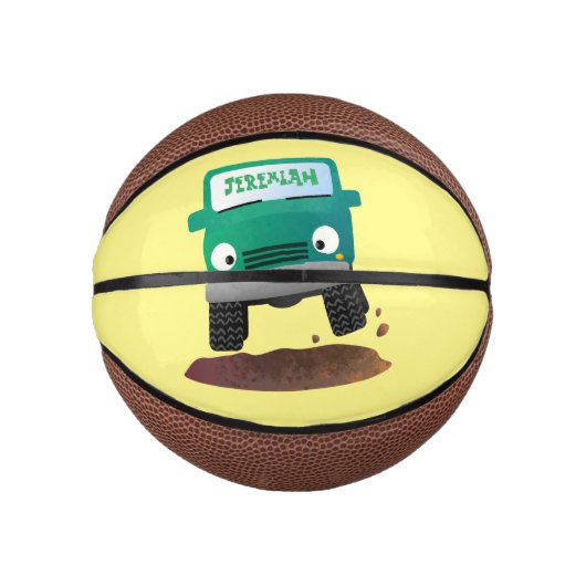 Cute 4X4 terreinwagen cartoon Basketbal (Voorkant)