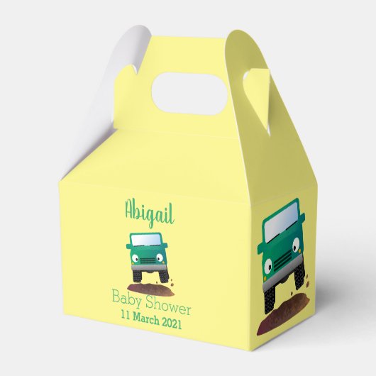 Cute 4X4 terreinwagen cartoon Bedankdoosjes (Achterkant)