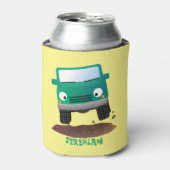 Cute 4X4 terreinwagen cartoon Blikjeskoeler (Blikje Voorkant)