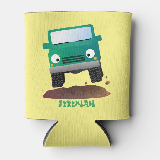 Cute 4X4 terreinwagen cartoon Blikjeskoeler (Voorkant)