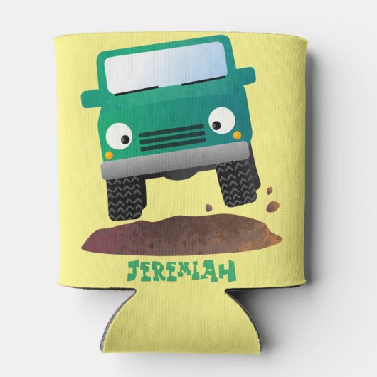 Cute 4X4 terreinwagen cartoon Blikjeskoeler (Achterkant)