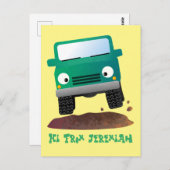 Cute 4X4 terreinwagen cartoon Briefkaart (Voorkant / Achterkant)