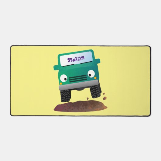 Cute 4X4 terreinwagen cartoon Bureaumat (Voorkant)