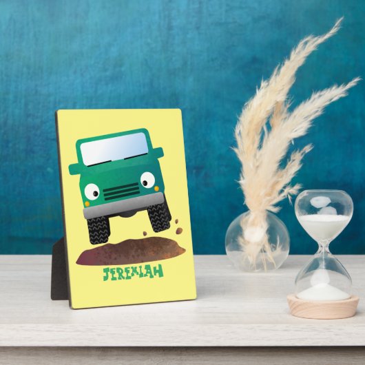 Cute 4X4 terreinwagen cartoon Fotoplaat (Zijkant)