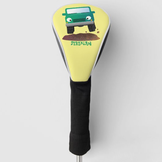 Cute 4X4 terreinwagen cartoon Golfheadcover (Voorkant)