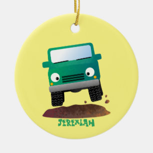 Cute 4X4 terreinwagen cartoon Keramisch Ornament