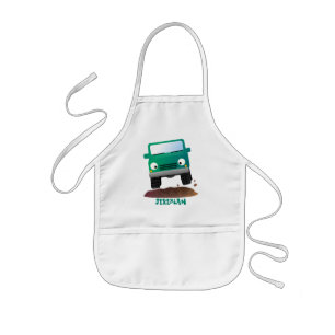Cute 4X4 terreinwagen cartoon Kinder Schort