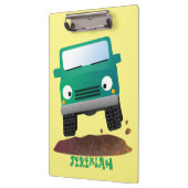 Cute 4X4 terreinwagen cartoon Klembord (Links)
