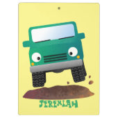 Cute 4X4 terreinwagen cartoon Klembord (Achterkant)