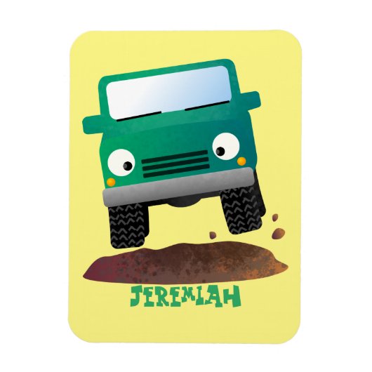 Cute 4X4 terreinwagen cartoon Magneet (Verticaal)