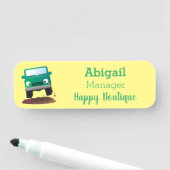 Cute 4X4 terreinwagen cartoon Naamplaatje (In situ)