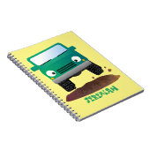 Cute 4X4 terreinwagen cartoon Notitieboek (Rechterzijde)