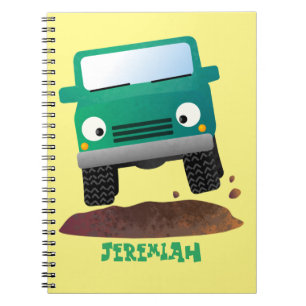Cute 4X4 terreinwagen cartoon Notitieboek