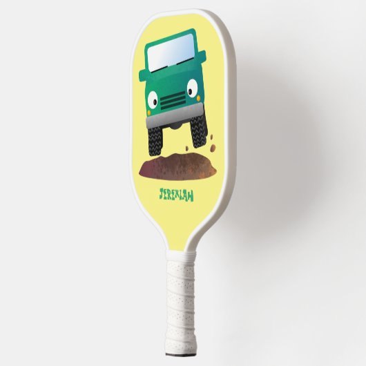 Cute 4X4 terreinwagen cartoon Pickleball Paddle (Links)