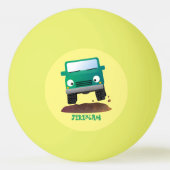 Cute 4X4 terreinwagen cartoon Pingpongbal (Achterkant)
