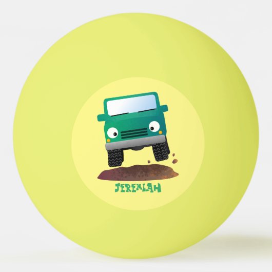 Cute 4X4 terreinwagen cartoon Pingpongbal (Voorkant)
