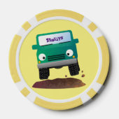 Cute 4X4 terreinwagen cartoon Poker Chips (Achterkant)