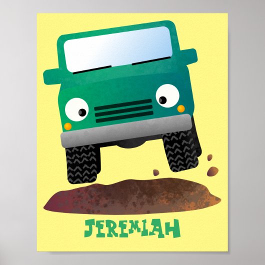 Cute 4X4 terreinwagen cartoon Poster (Voorkant)