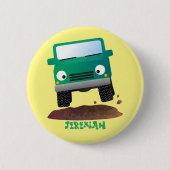 Cute 4X4 terreinwagen cartoon Ronde Button 5,7 Cm (Voorkant)