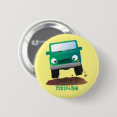 Cute 4X4 terreinwagen cartoon Ronde Button 5,7 Cm (Voorkant /achterkant)