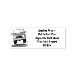 Cute 4X4 terreinwagen cartoon Rubberstempel