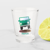 Cute 4X4 terreinwagen cartoon Shot Glas (Voorkant)