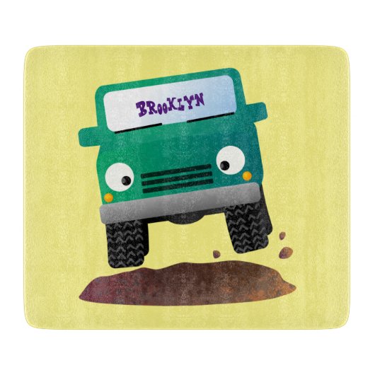 Cute 4X4 terreinwagen cartoon Snijplank (Voorkant)